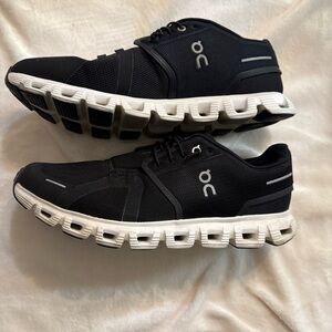On Running Men's Black and White Cloud Sneakers